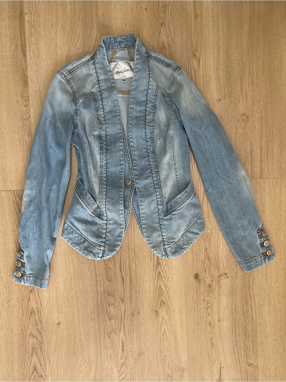 Carol Anderson Light Blue Denim Blazer Jacket (XS)